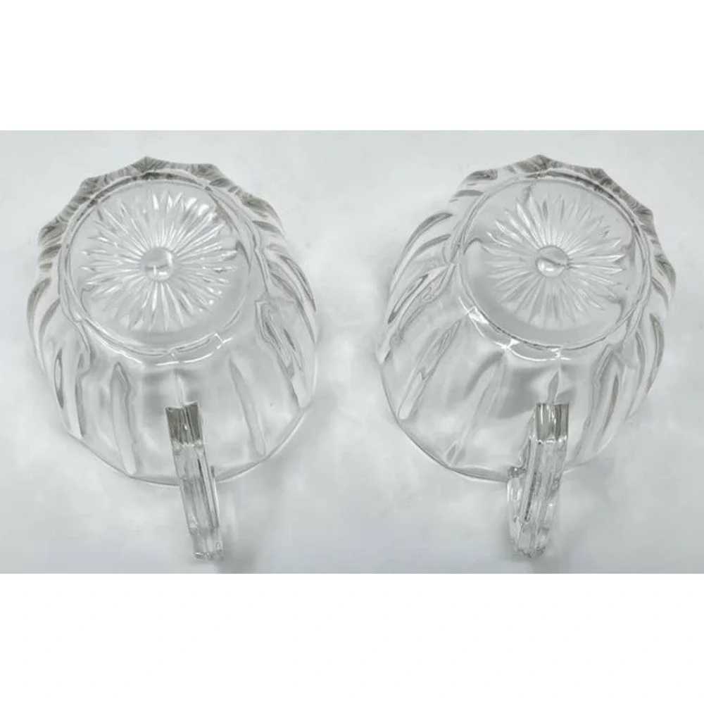 Set of 2 Clear Ribbed Punch Cups 2 1/2